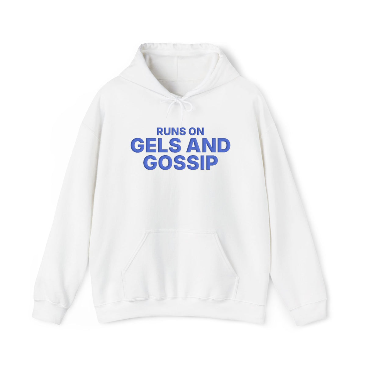 Runs on Gels and Gossip puff print hoodie, alternate view 1