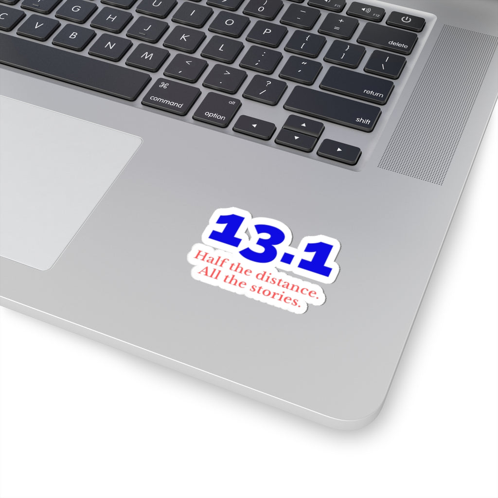 13.1: Half the Distance. All the Stories. half marathon kiss-cut sticker, alternate view 5