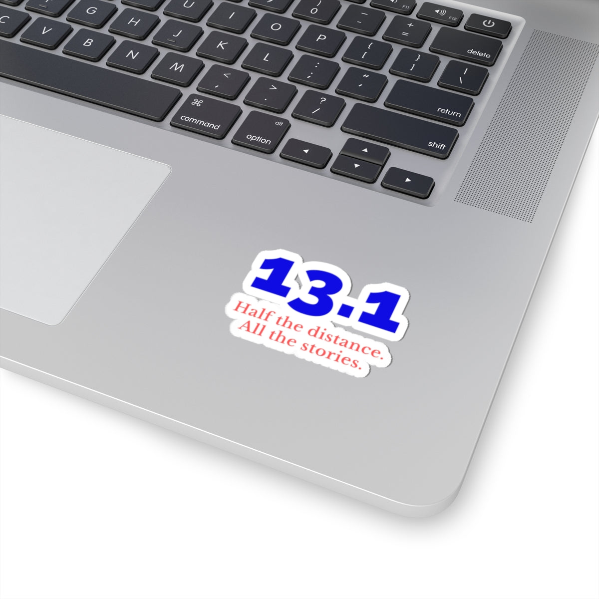13.1: Half the Distance. All the Stories. half marathon kiss-cut sticker, alternate view 5