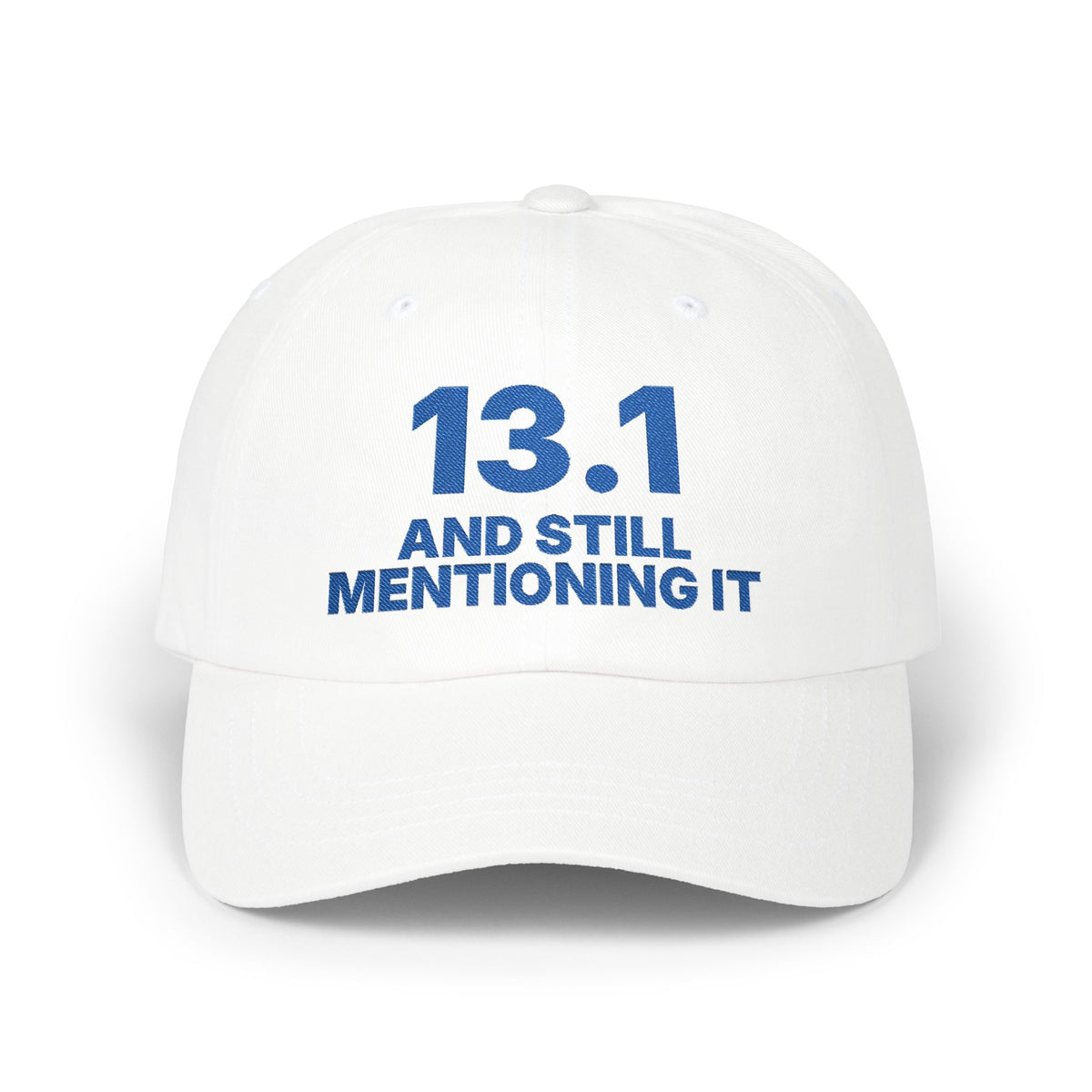 13.1 and Still Mentioning It embroidered half marathon dad hat, alternate view 1