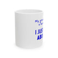 Proud grandparent mug: My grandkid ran a marathon. I just talk about it.