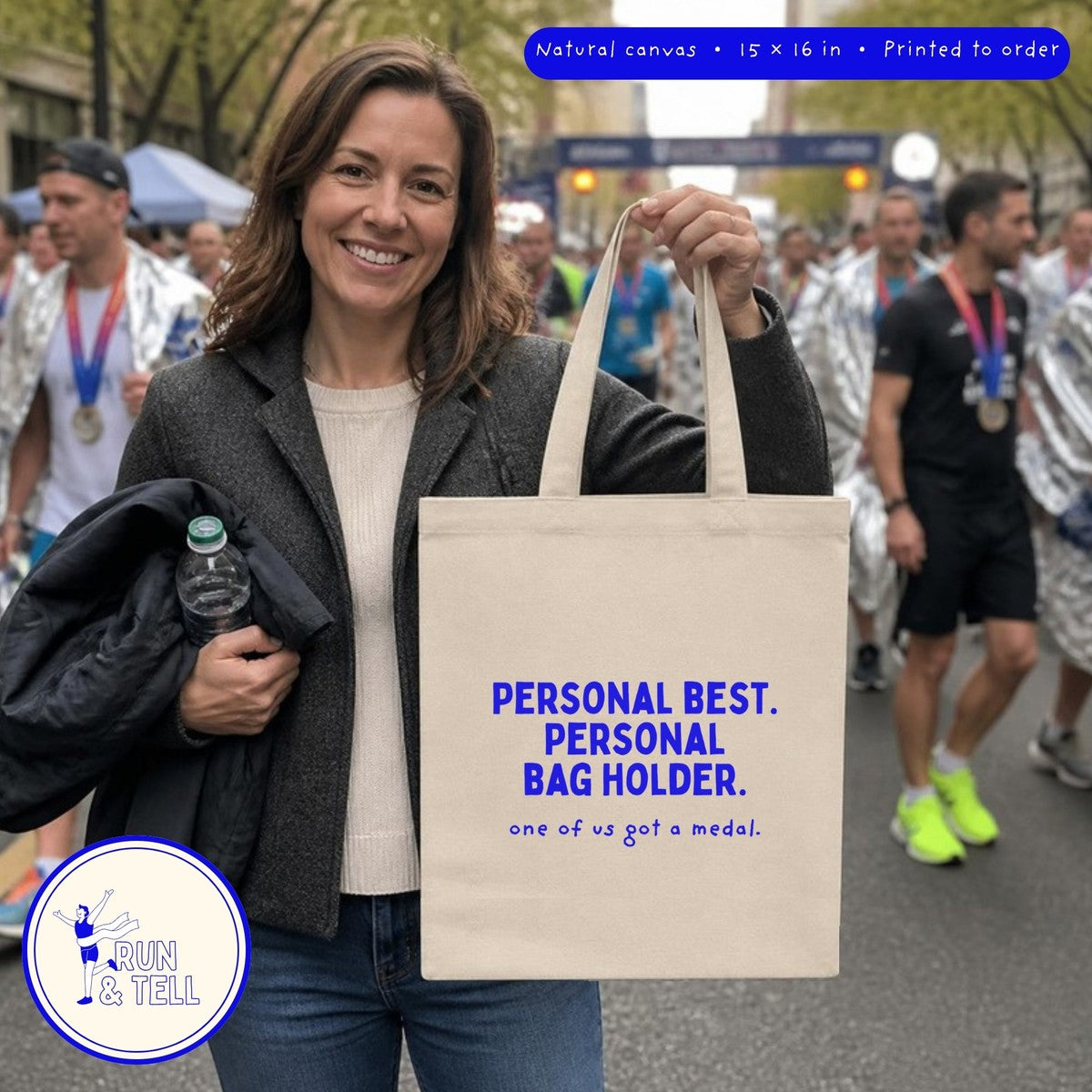 Personal Best. Personal Bag Holder. canvas tote, lifestyle photo