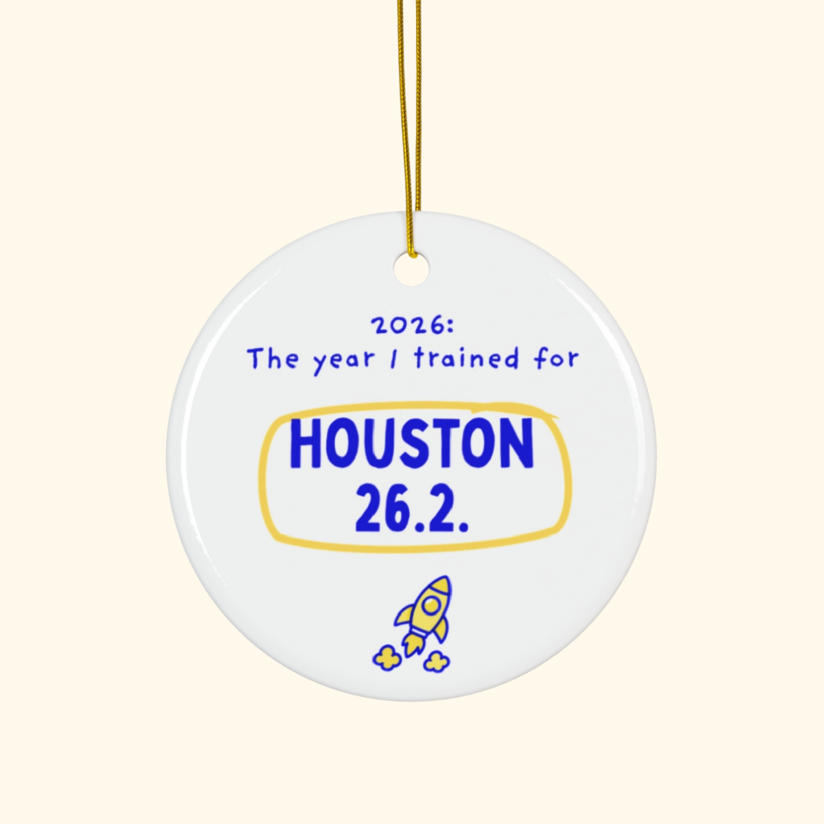 2026: The Year I Trained for Houston 26.2 | Marathon Christmas Ornament