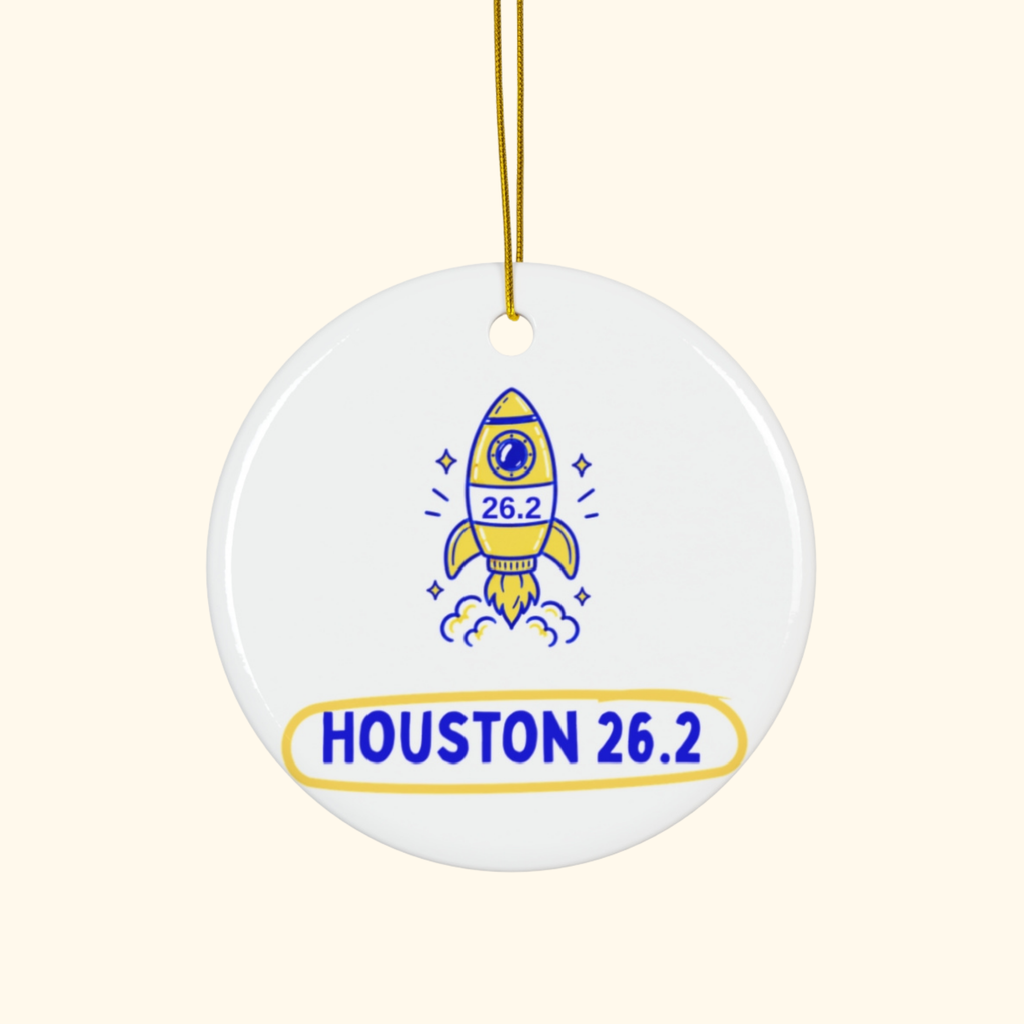 Houston 26.2 Rocket | Marathon Christmas Ornament