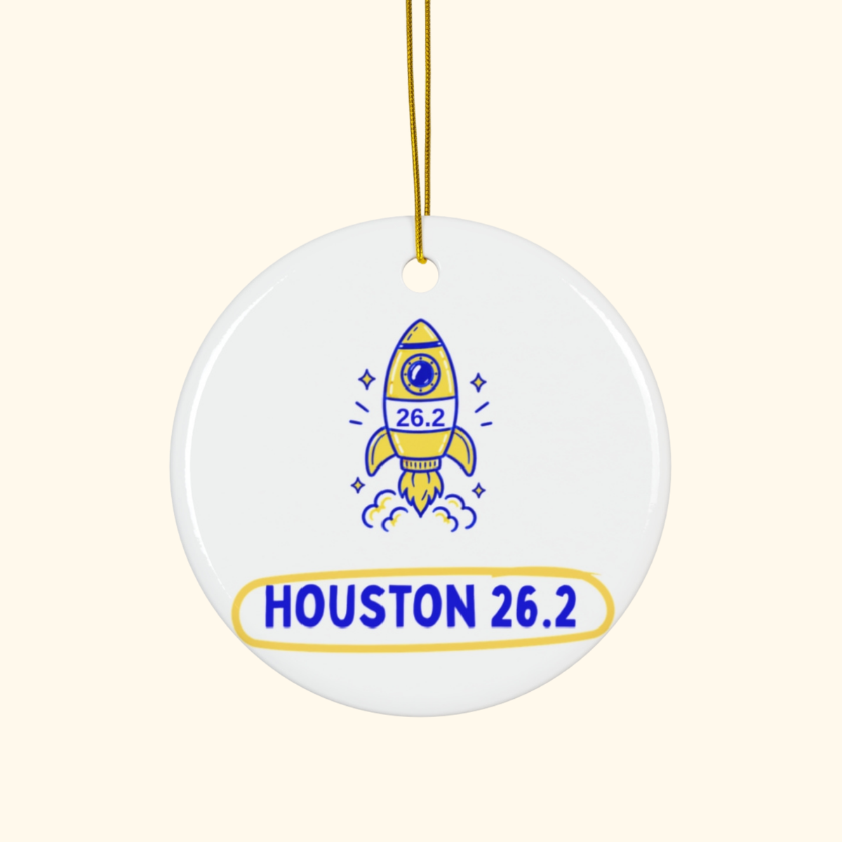 Houston 26.2 Rocket | Marathon Christmas Ornament