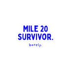 Mile 20 Survivor kiss-cut sticker, 3 in x 3 in, front view