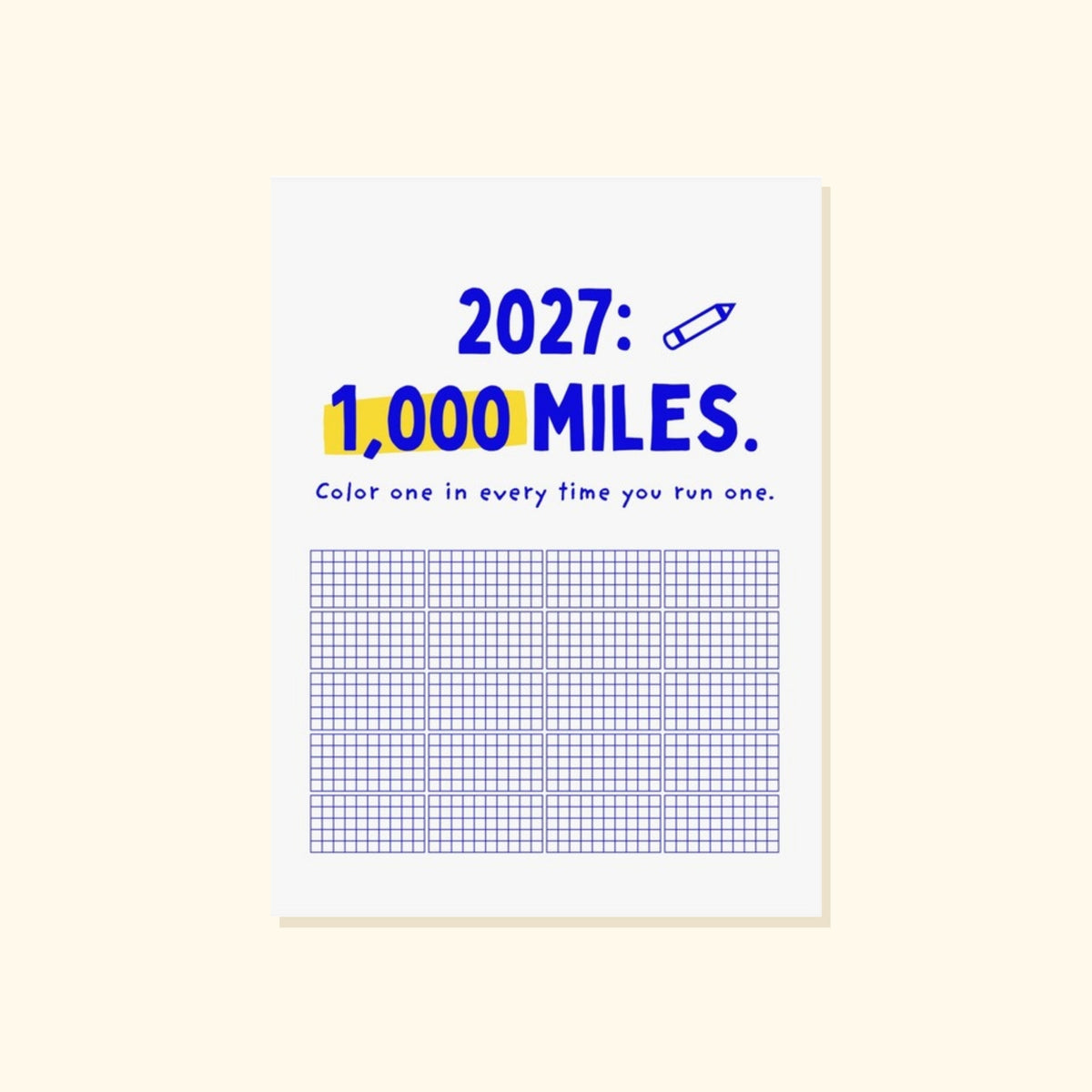 2027 1,000 miles tracker poster