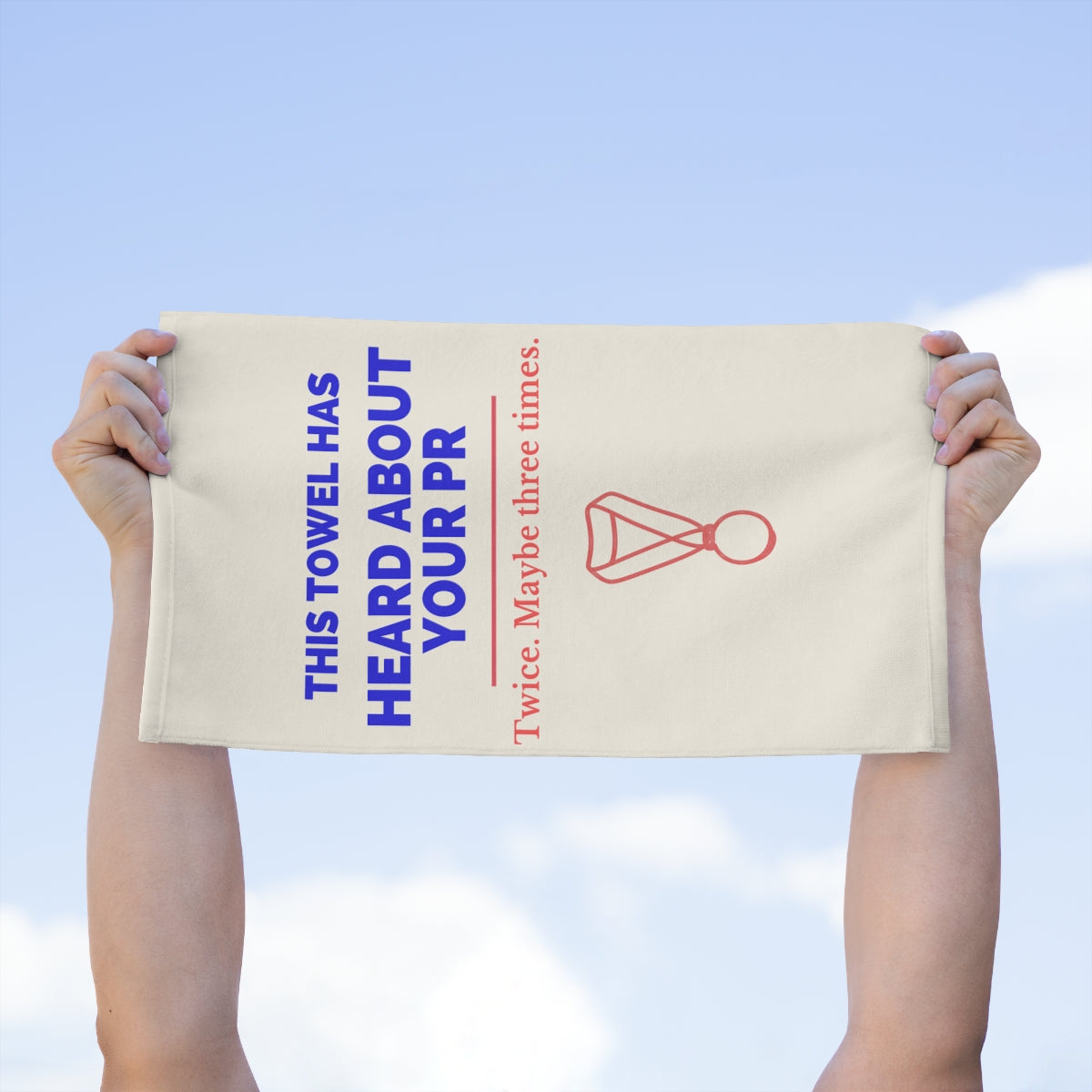 This Towel Has Heard About Your PR sports towel in White, lifestyle 1 view
